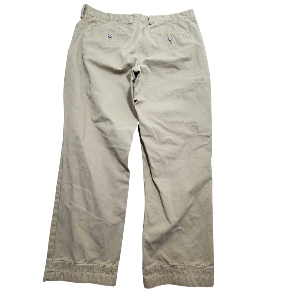 Duluth Trading Co Mens Khaki Tan Cotton Pants 38x30 Straight‎ Leg 3655
